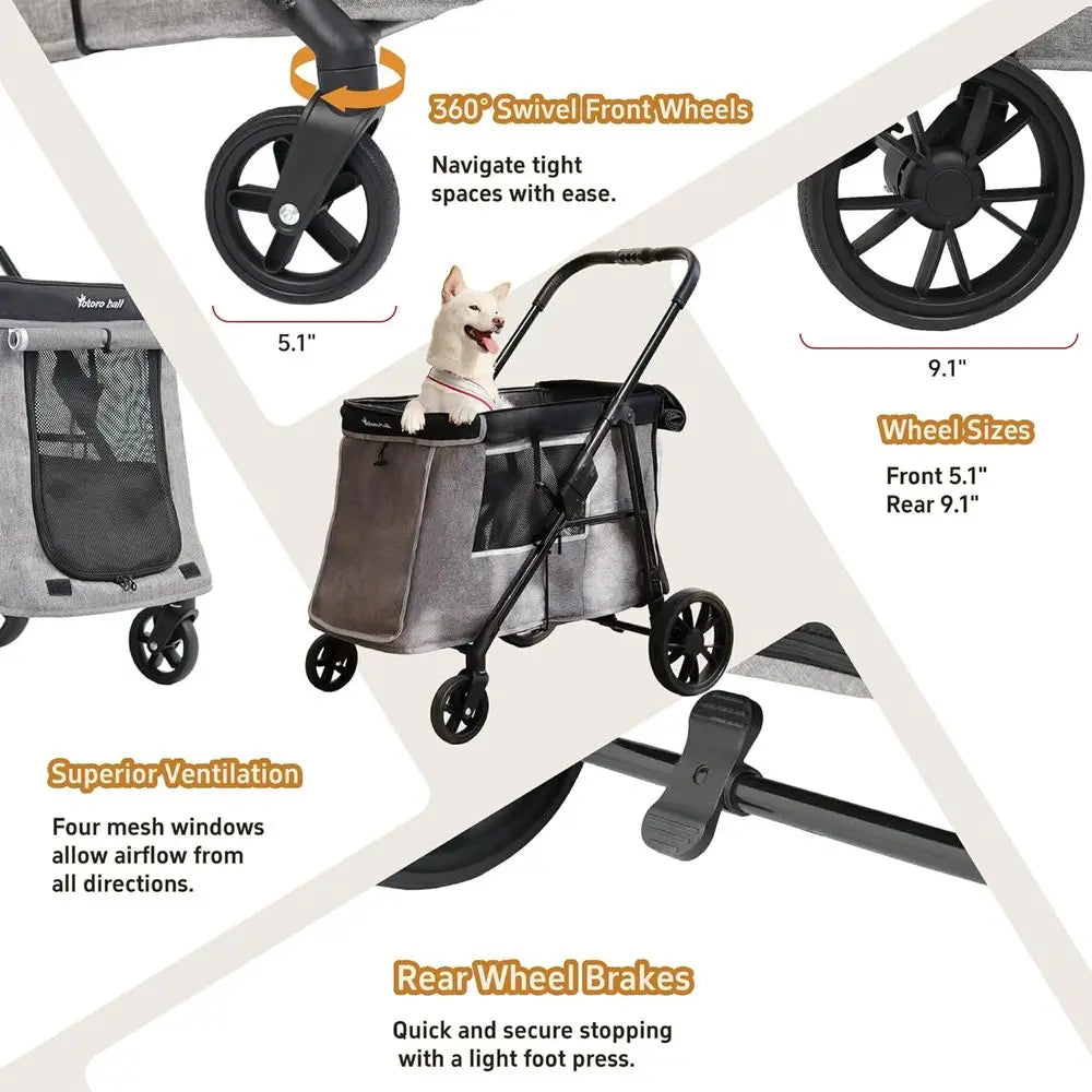 Medium Dog Stroller for Small to Large Dogs