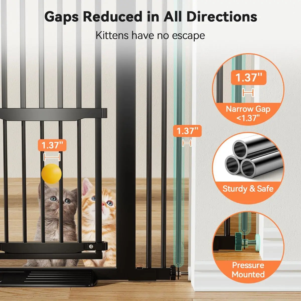 Tall Cat Gate with Pet Door