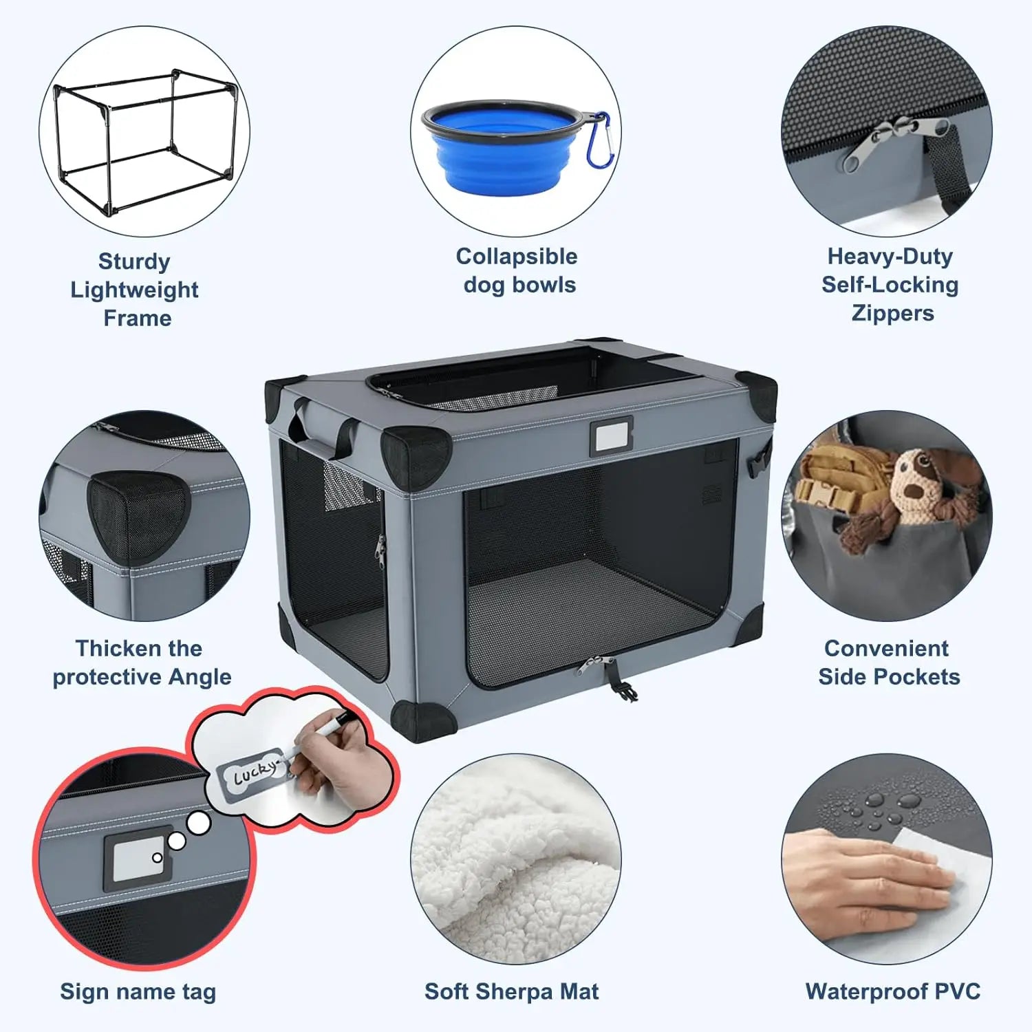 36 Inch Portable Soft Dog Crate