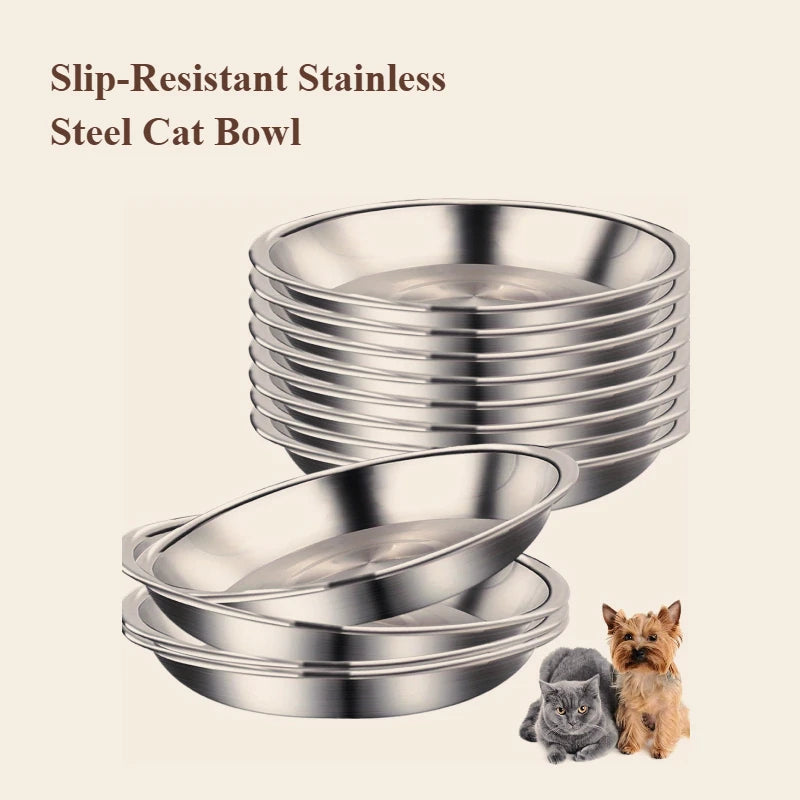 Slip Resistant Stainless Steel Cat Bowl