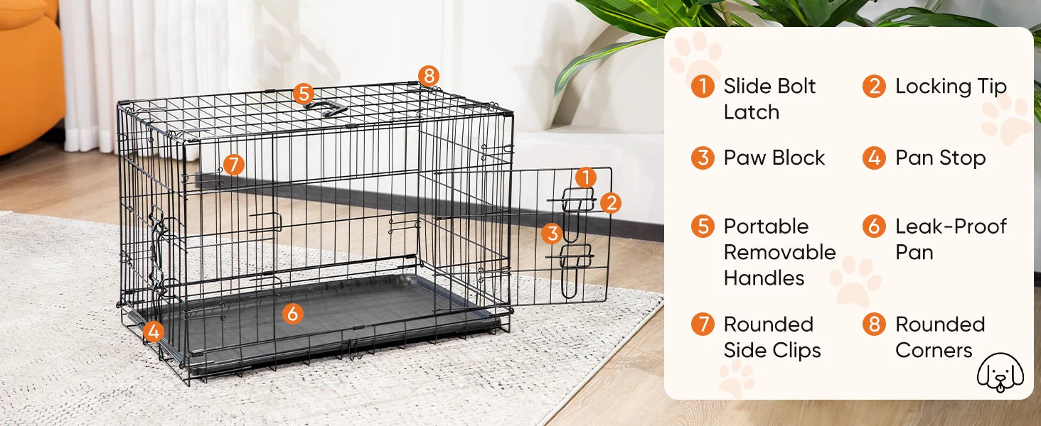 48 Inch Double Door Folding Cage