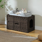 Rattan Cat Litter Box Enclosure