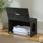 Rattan Cat Litter Box Enclosure