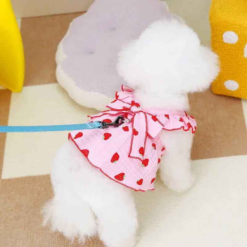 Strawberry Print Pet Dog Dress