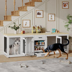 91" Large Double Dog Crate