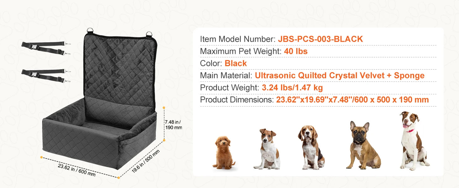 Booster Seat on Car for M/L Dog