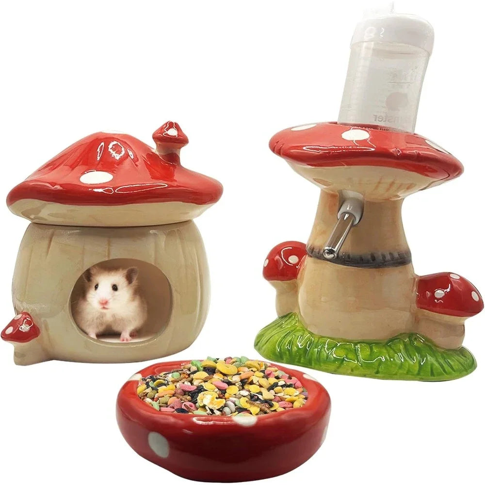 Mushroom Ceramic Hamster Hideout