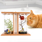 Glass Betta Fish Tank with LED Light