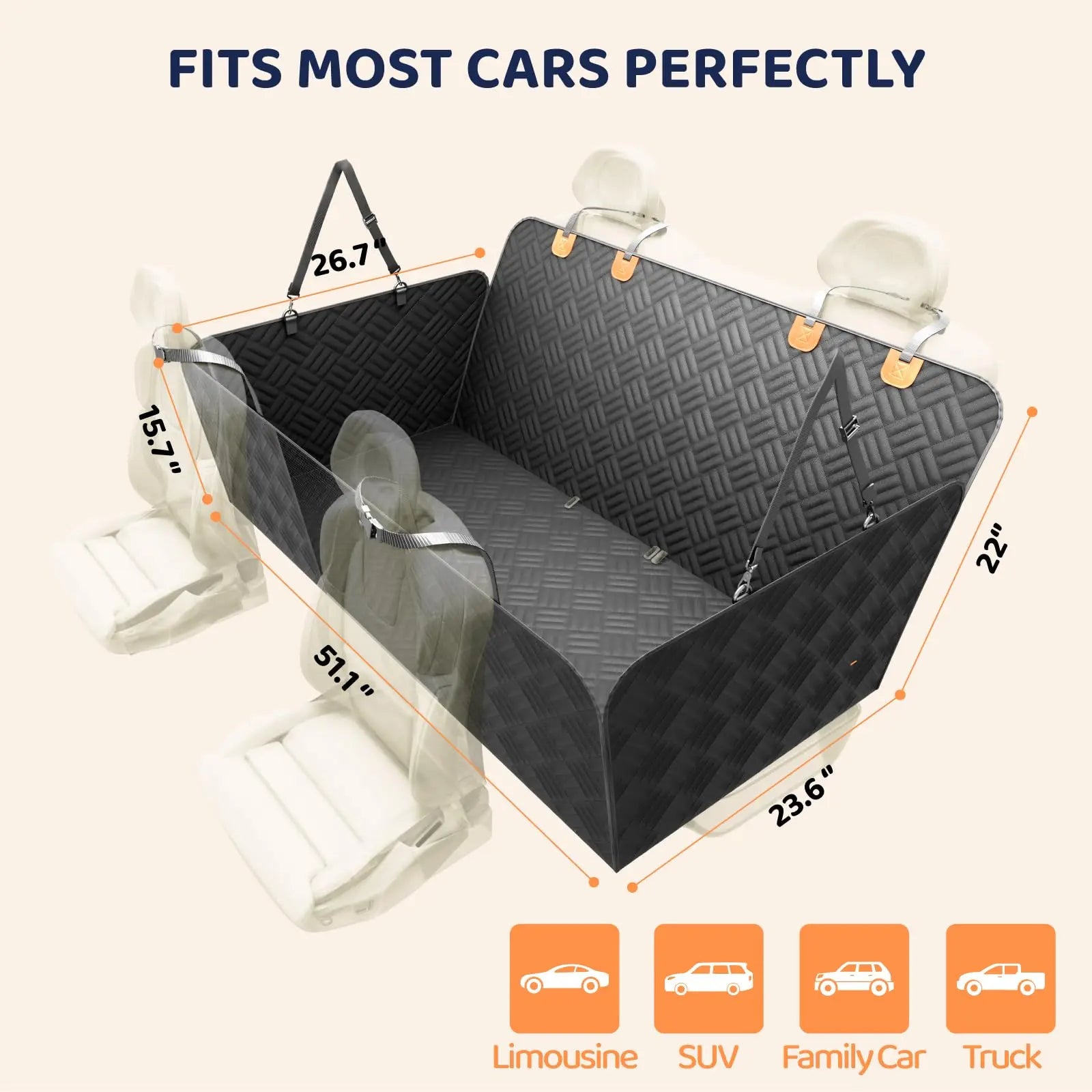 Car Rear Dog Seat Cover