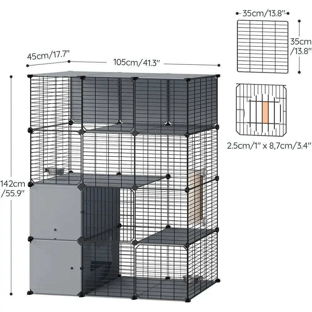 4-Tier Cat Enclosure/Litter Box