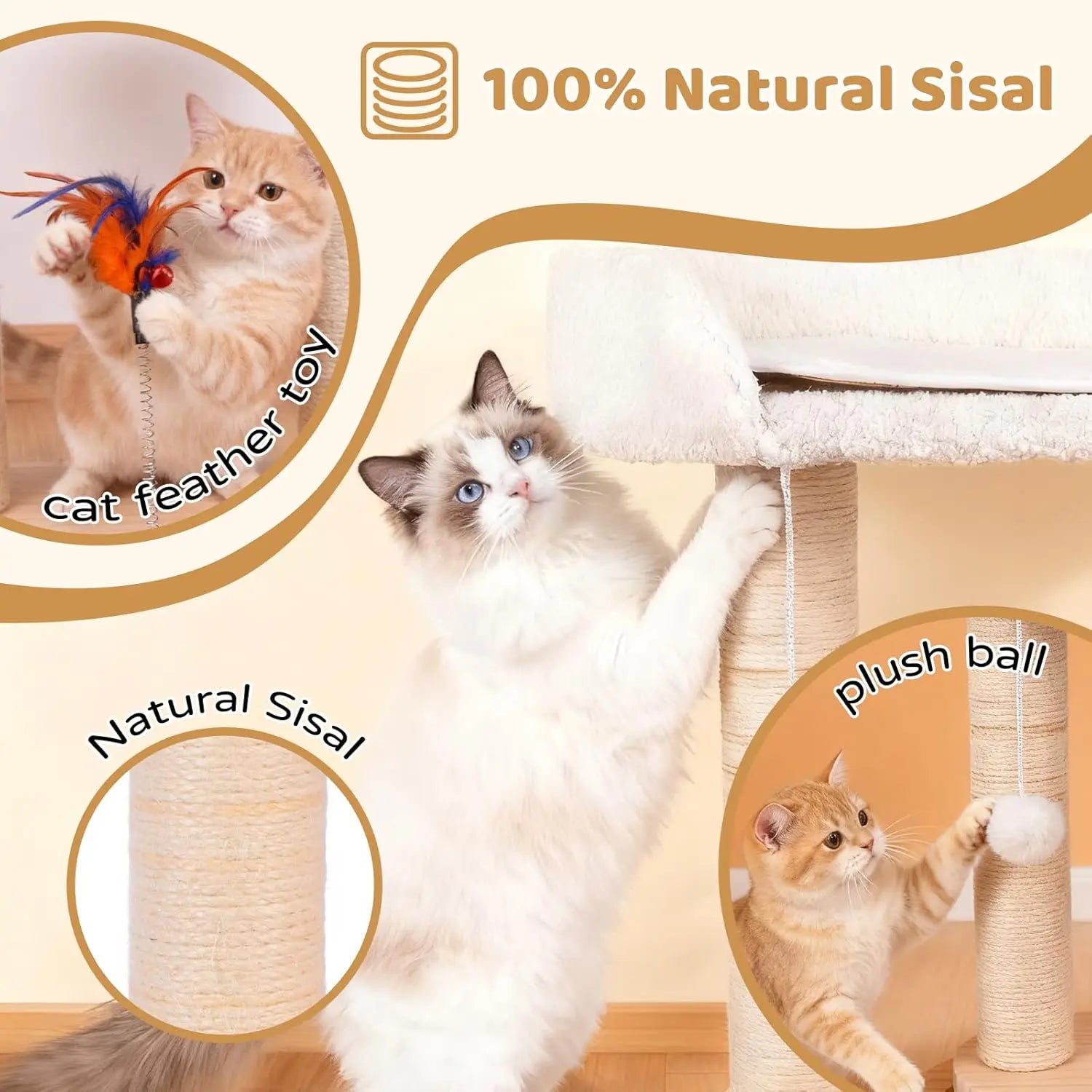 Small Wooden Cat Tree Tower