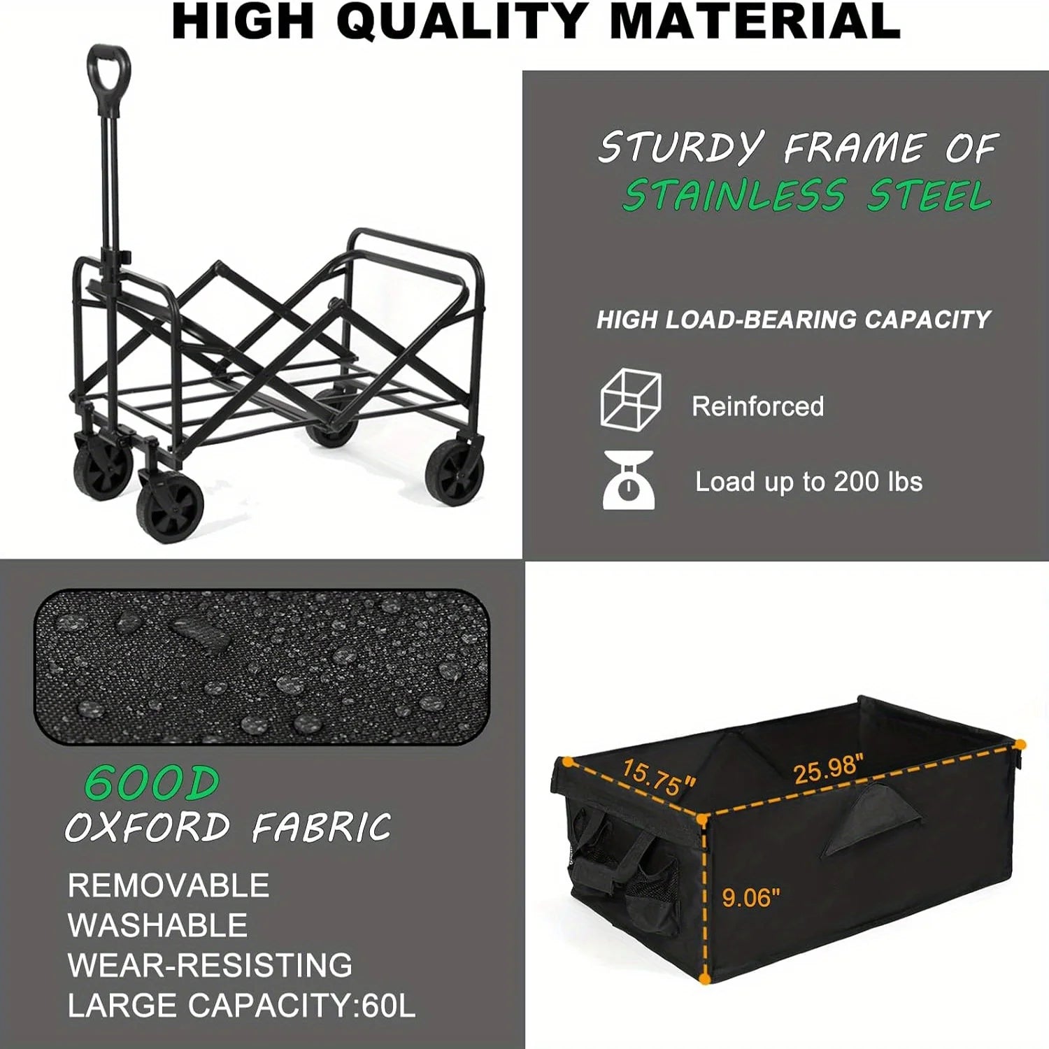 Collapsible Folding Beach Wagon Cart