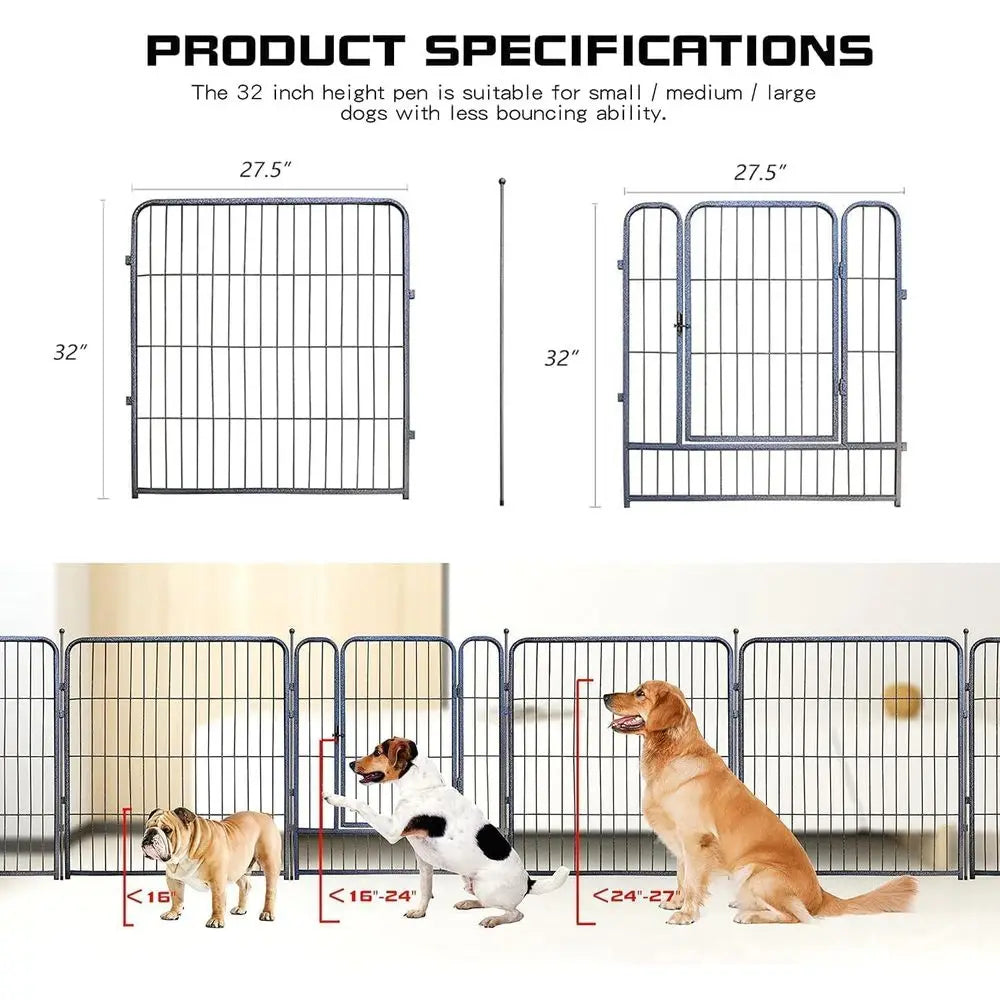 Heavy-Duty Folding Dog Playpen, 32"