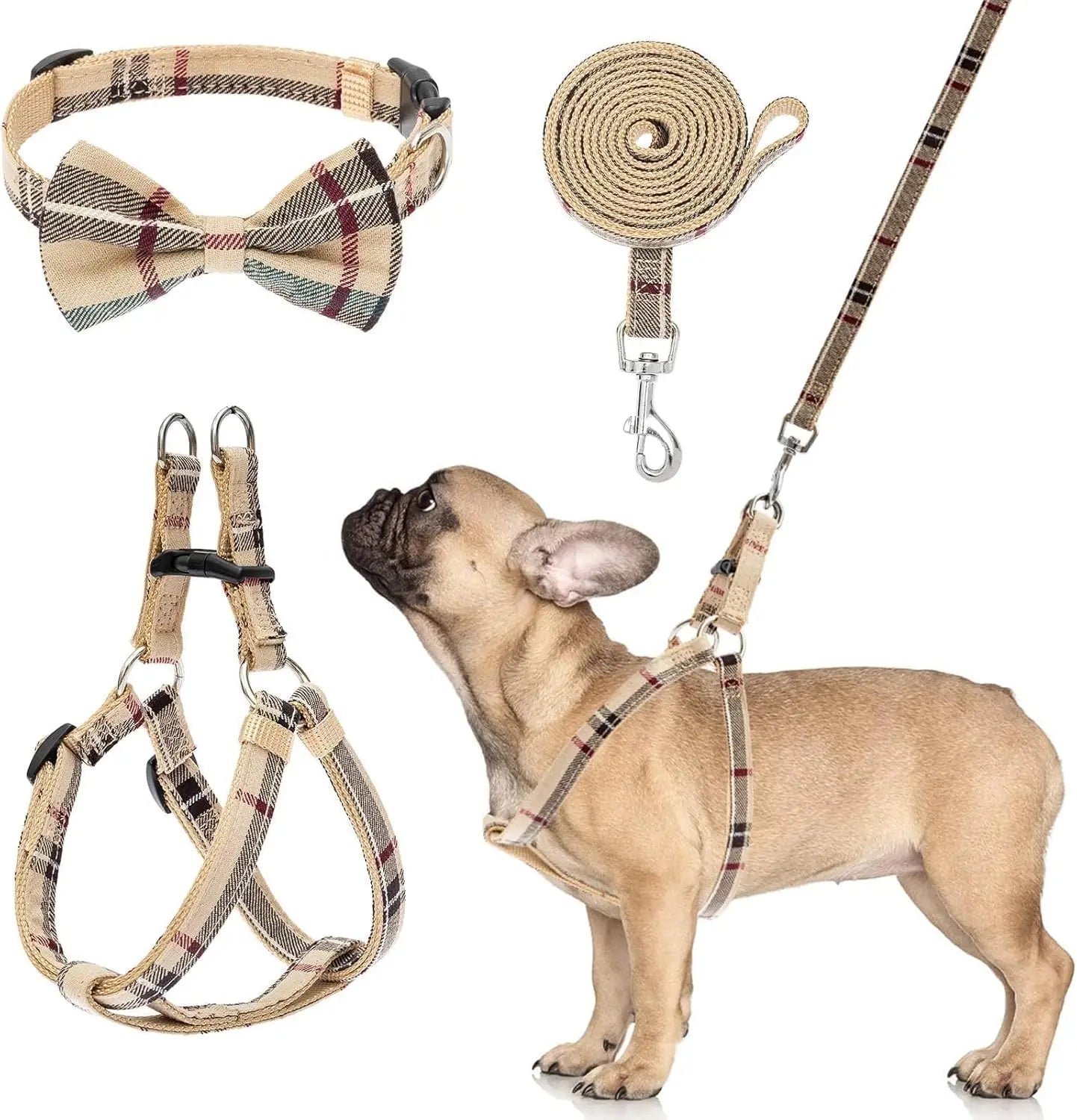 Adjustable Harness Collar Leash Set