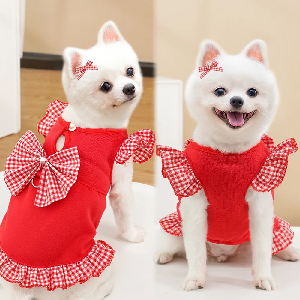 Bow Plaid Princess Dress