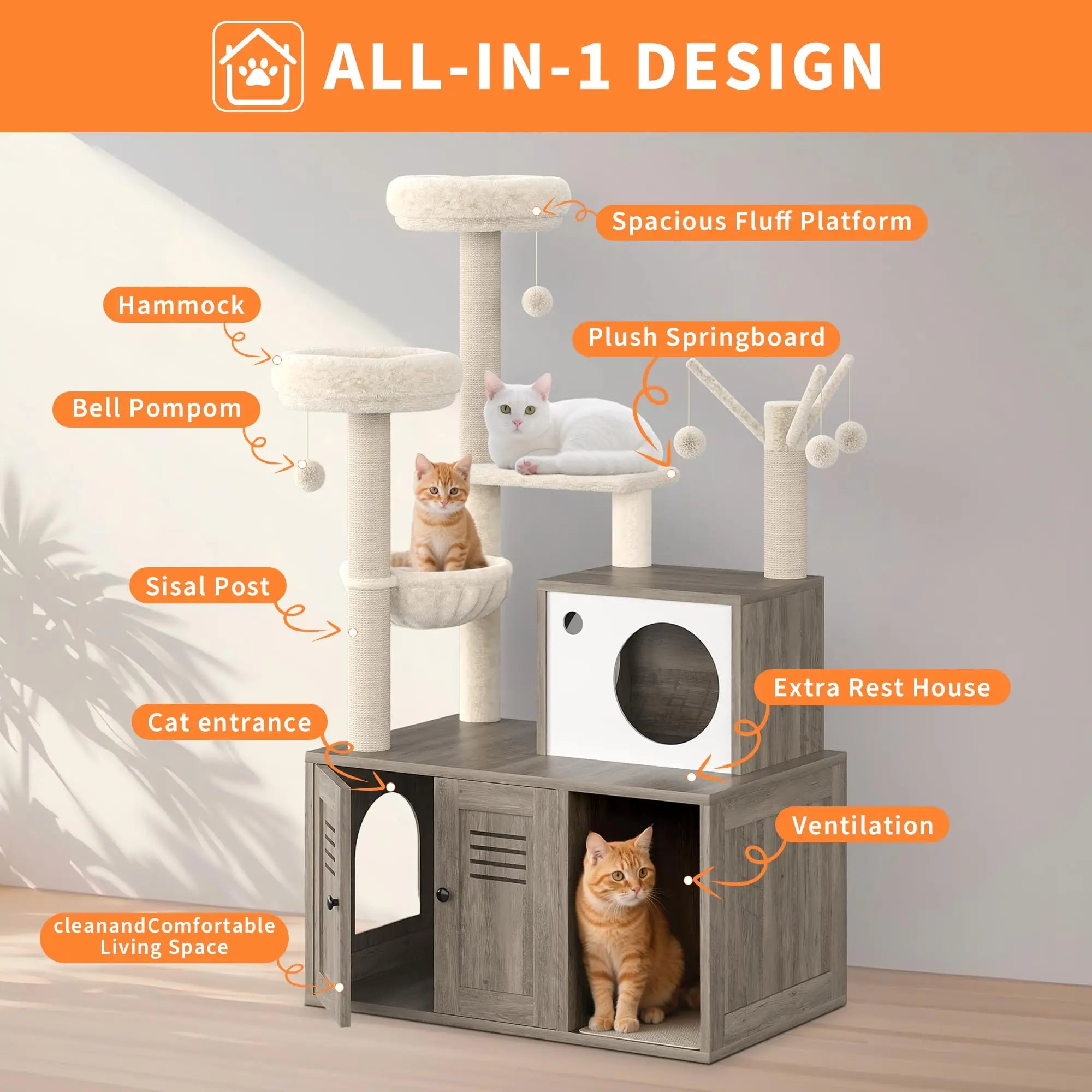 Cat Tree/Hidden Litter Box