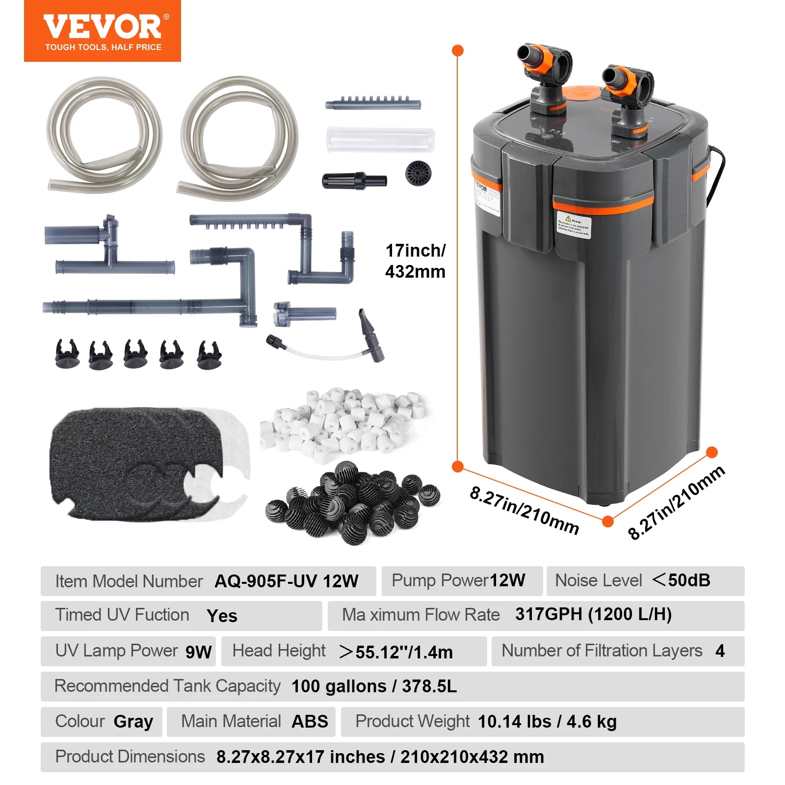 Aquarium Filter Canister Ultra-Quiet