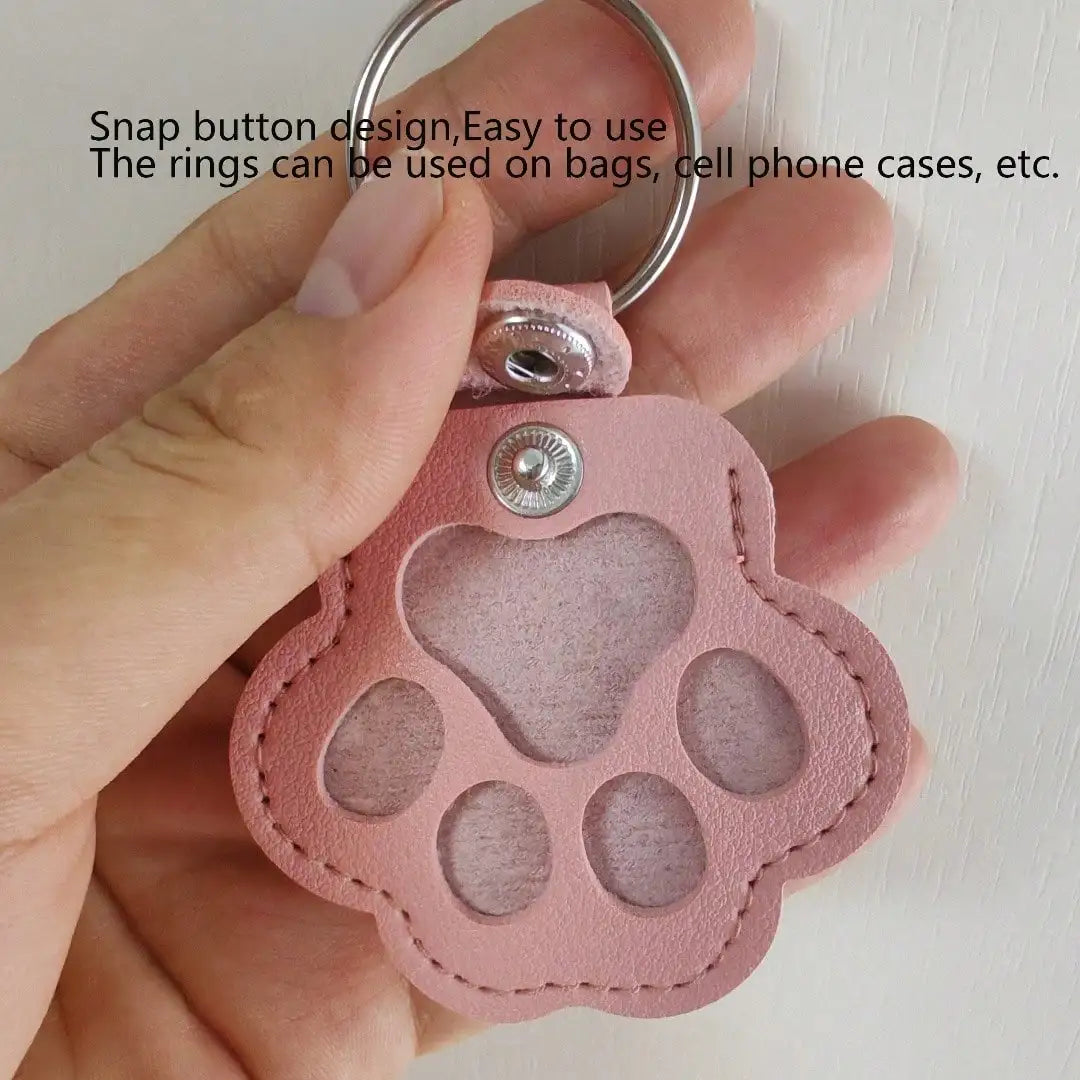 Paw-Shaped Pet Hair Keychain