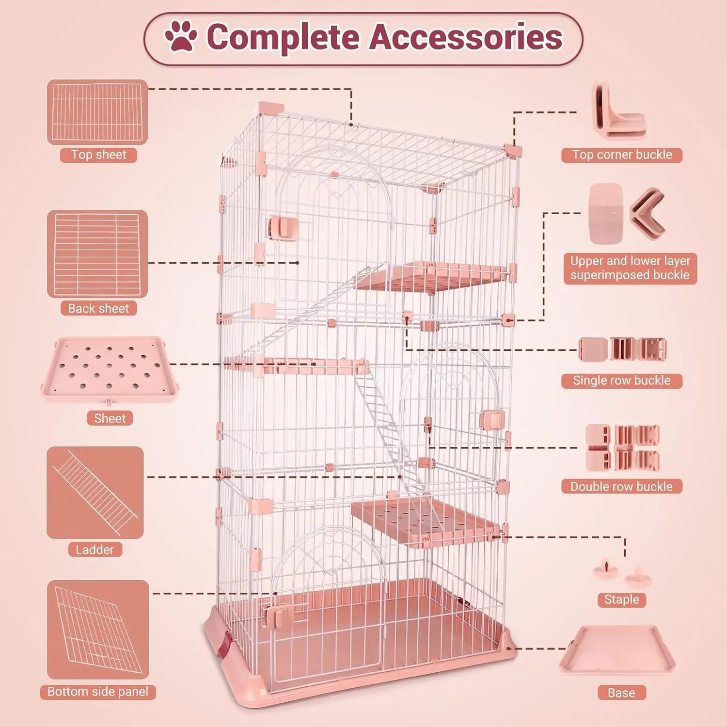 Large 4 Wheel Cat Cage