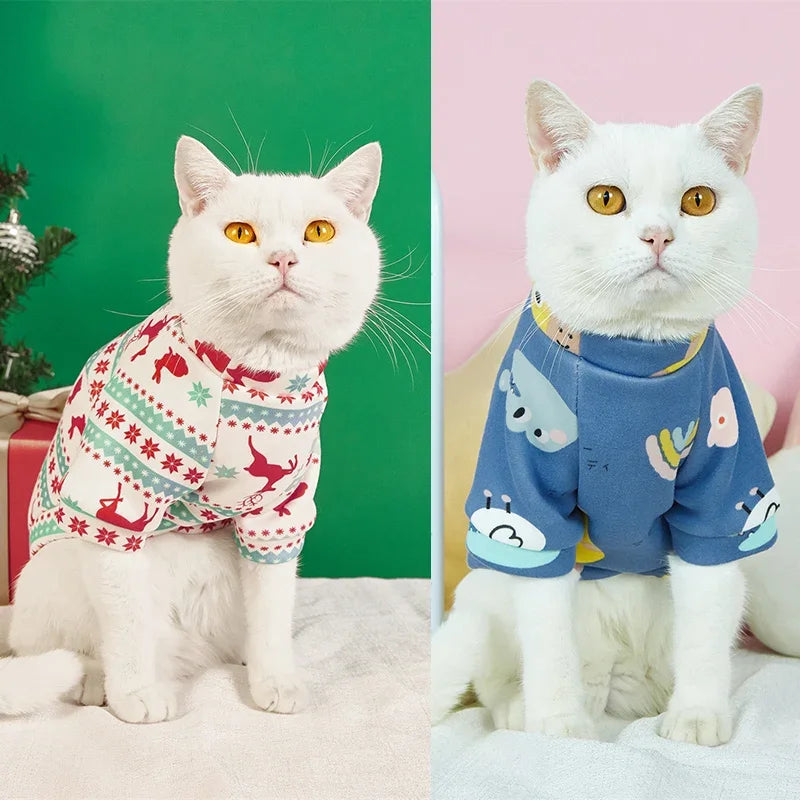 Cute Print Cat Clothes Suit