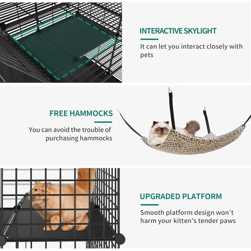 Metal Cat Cage 3-Tiers
