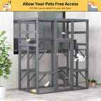 70" Large Spacious Wooden Enclosure