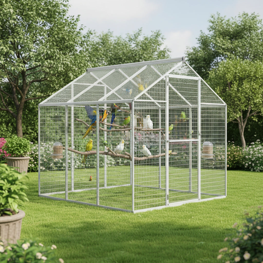 Outdoor aluminum aviary