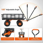 Heavy-Duty Steel Garden Dump Cart