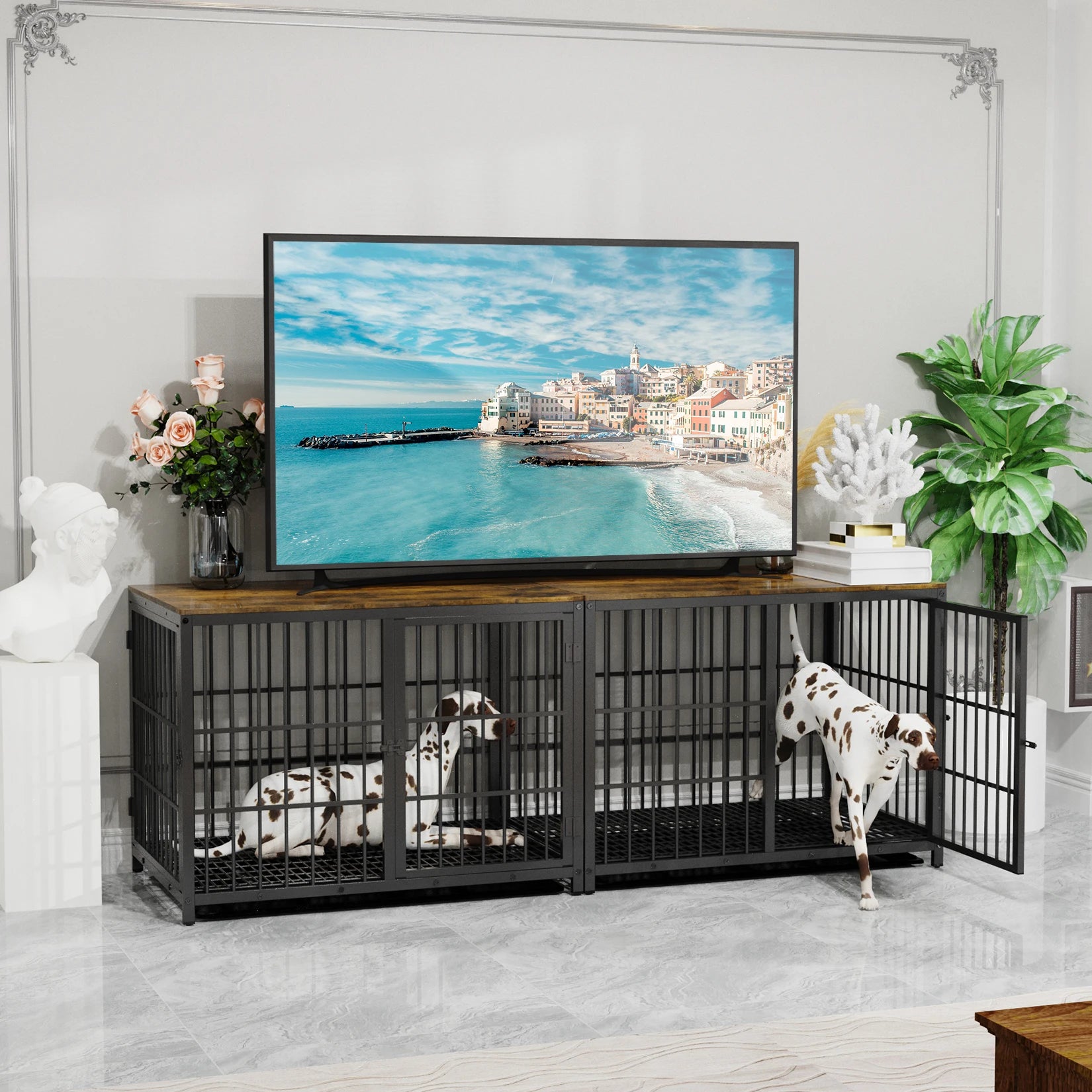 Dog Crate Metal/Wood