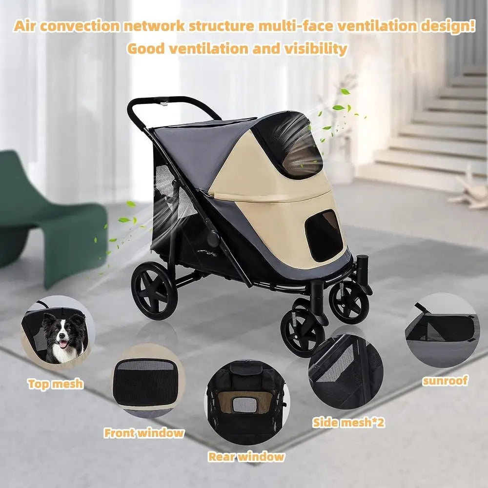 Folding Dog Stroller 1-2 Dogs