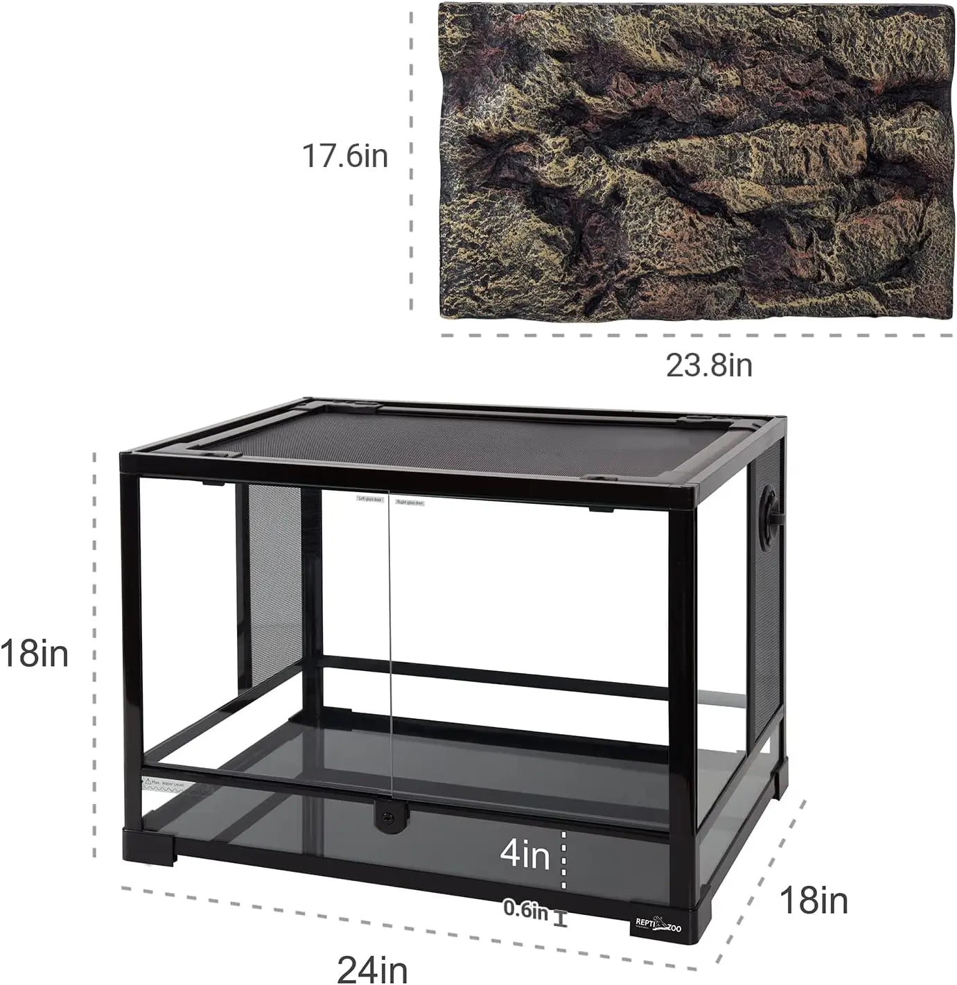 34 Gal Glass Reptile Terrarium
