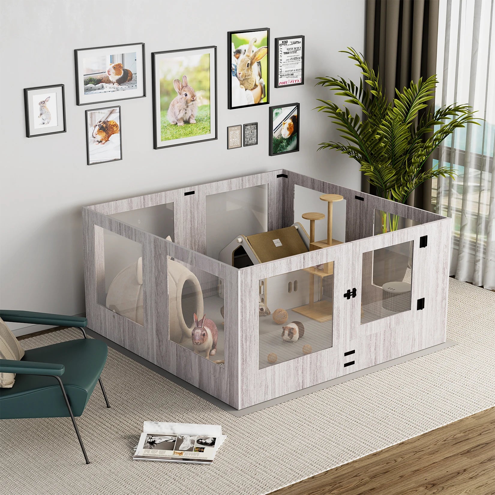 Tempered Glass Puppies Playpen