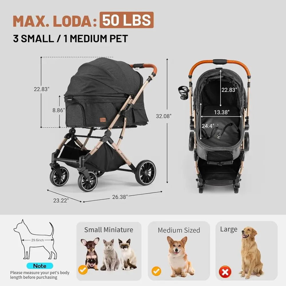 Small Medium Dogs Stroller