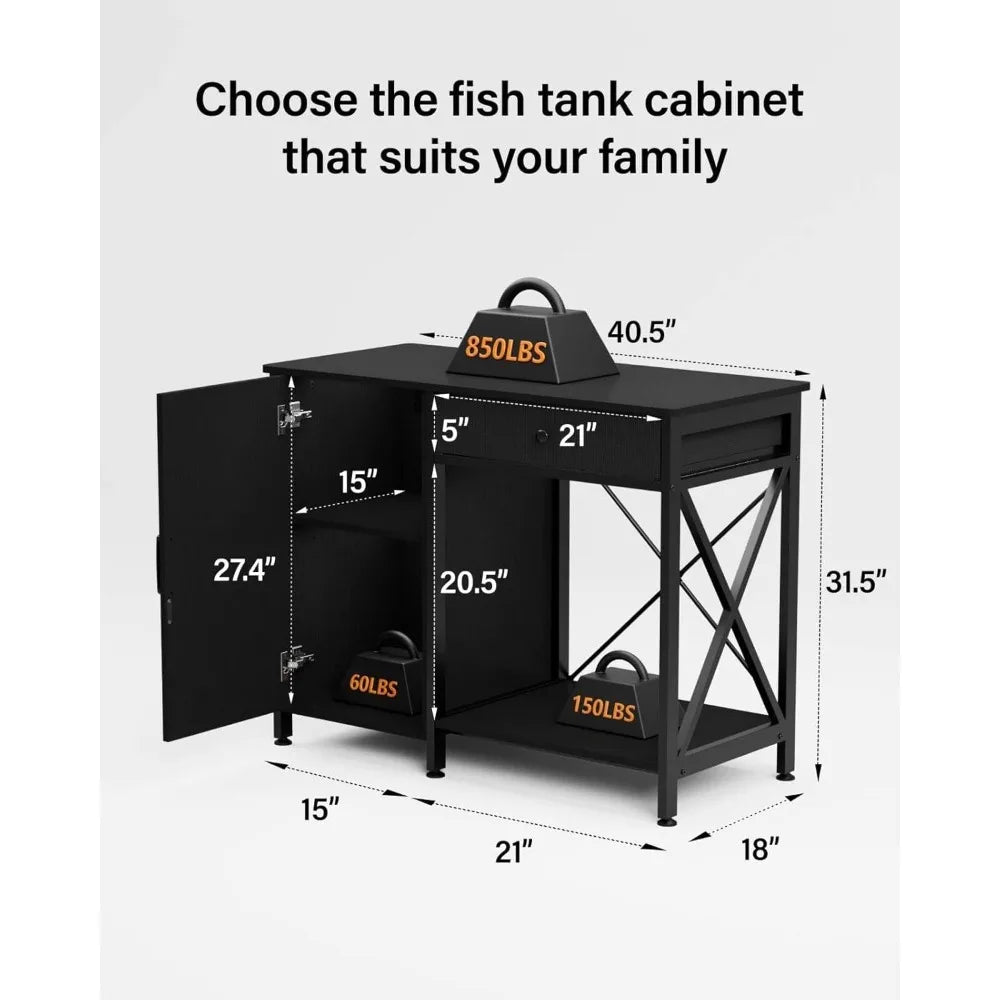 Sturdy Aquarium Stand with Storage