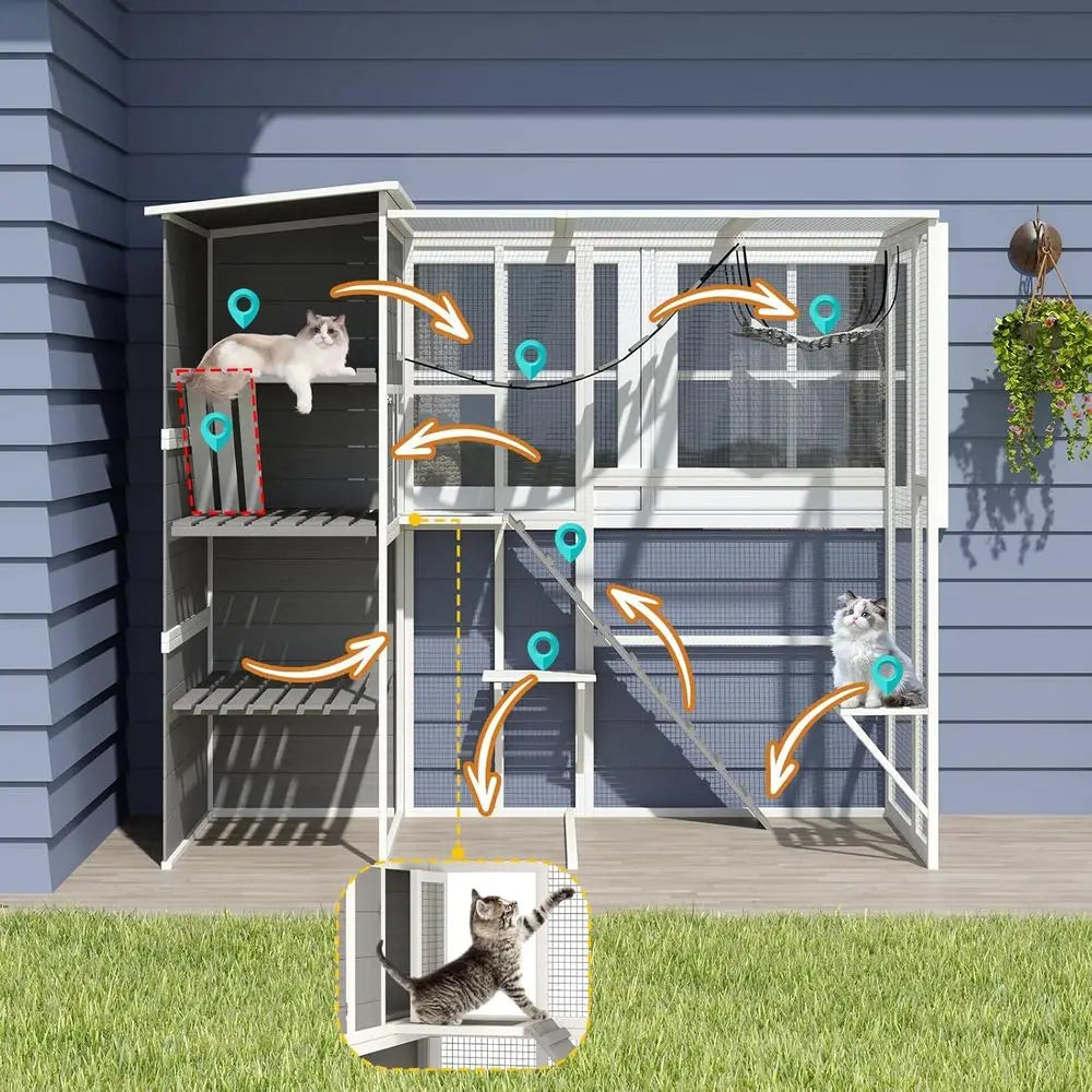 4-Tier Outdoor Cat Enclosure
