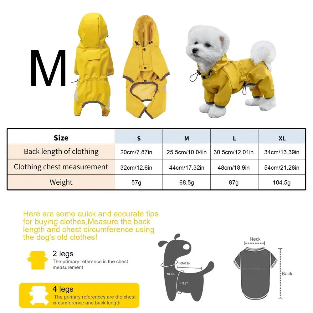 Dog Raincoat High-Visibility Yellow