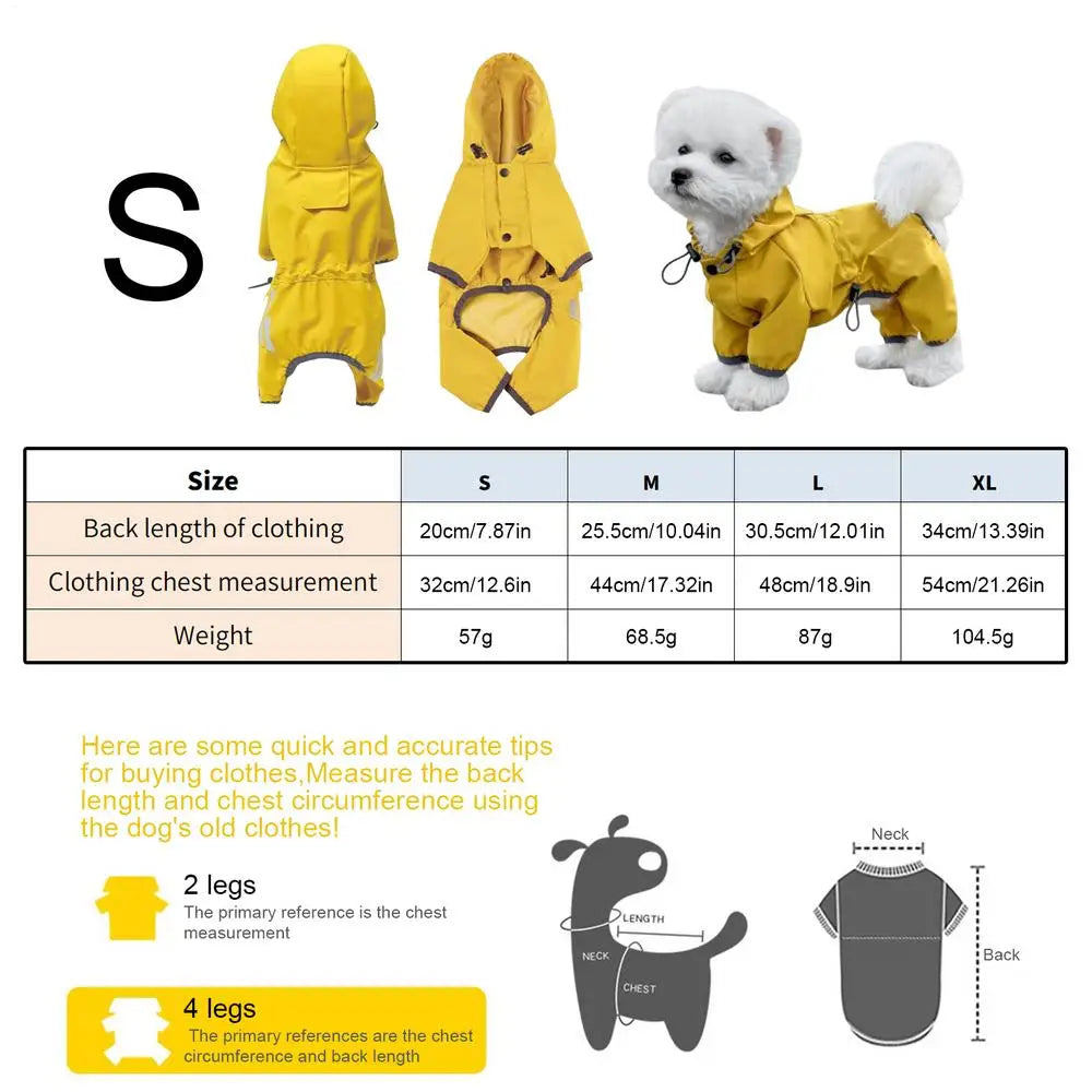 Dog Raincoat High-Visibility Yellow