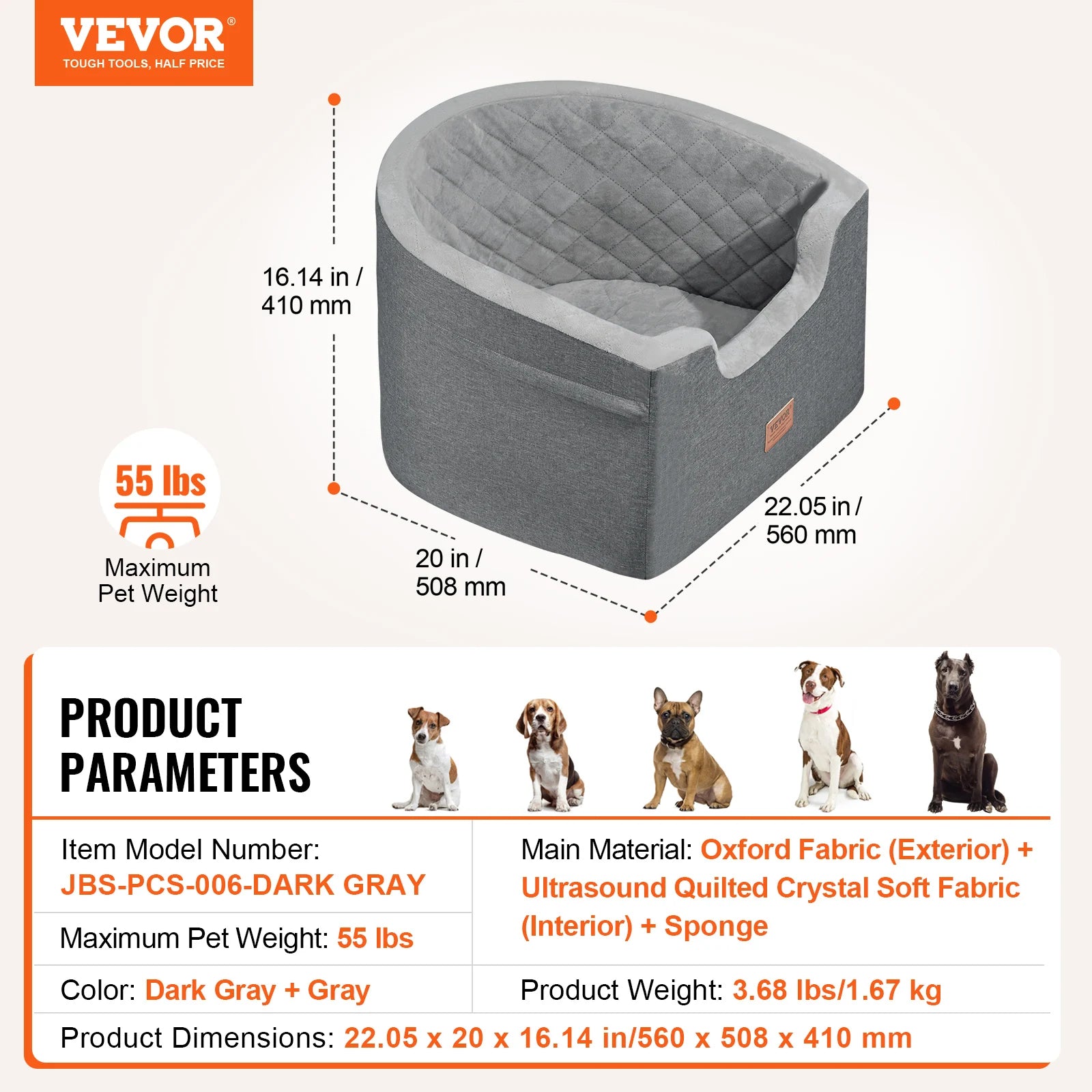 Booster Seat on Car for M/L Dog