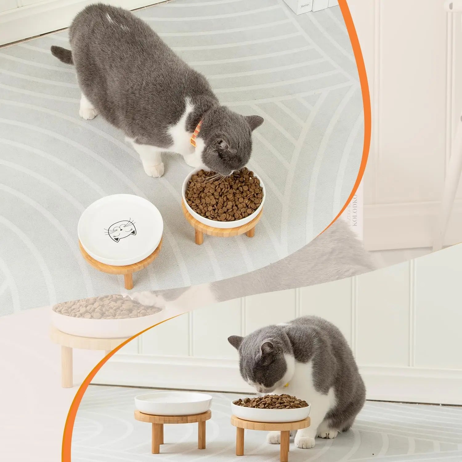Elevated Ceramic Cat Bowls