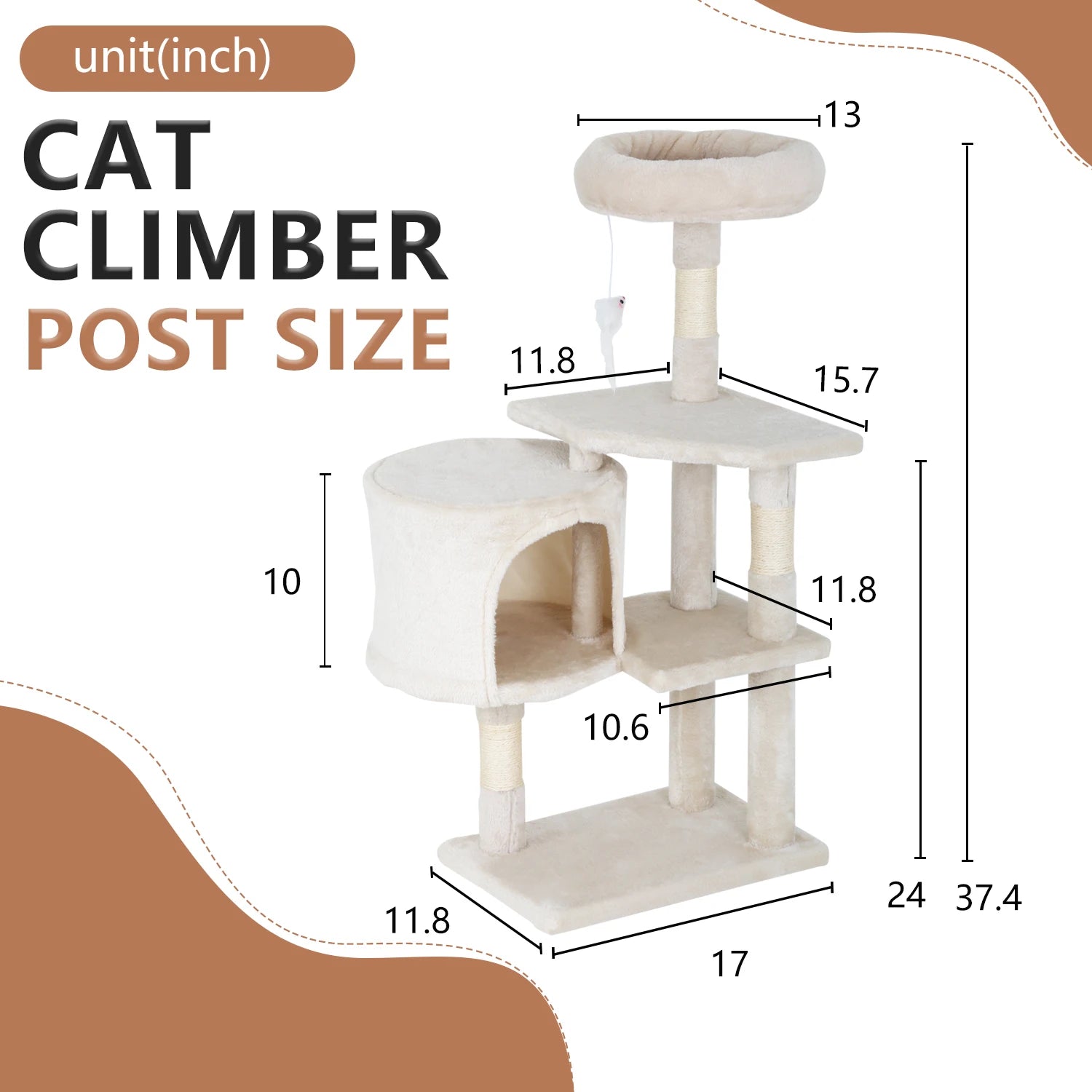 37in Cat Tree Tower
