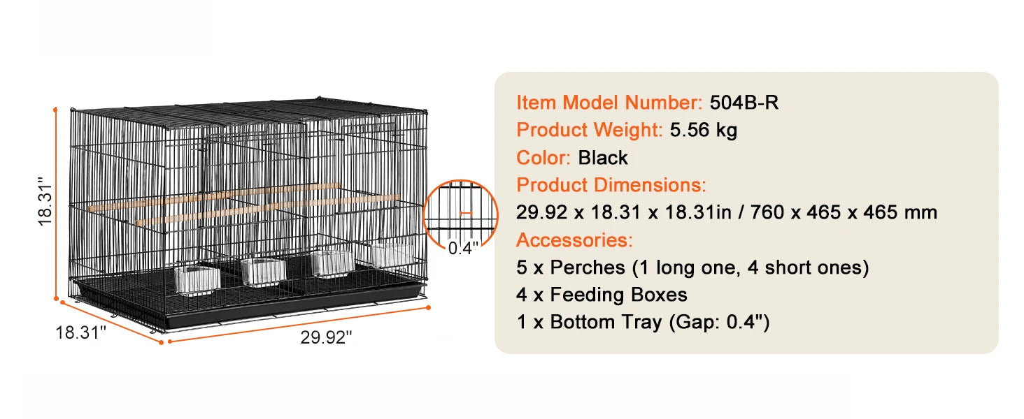 30In Flight Bird Cage, Stackable