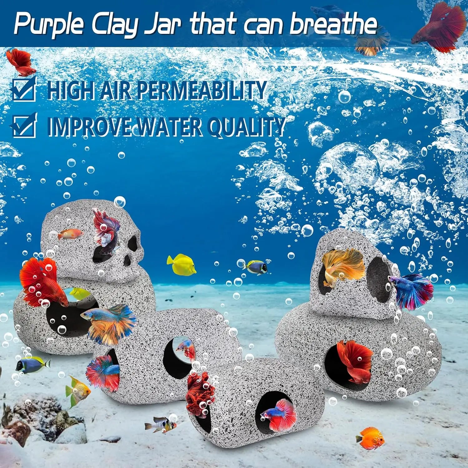 Ceramic Aquarium Cave Rock