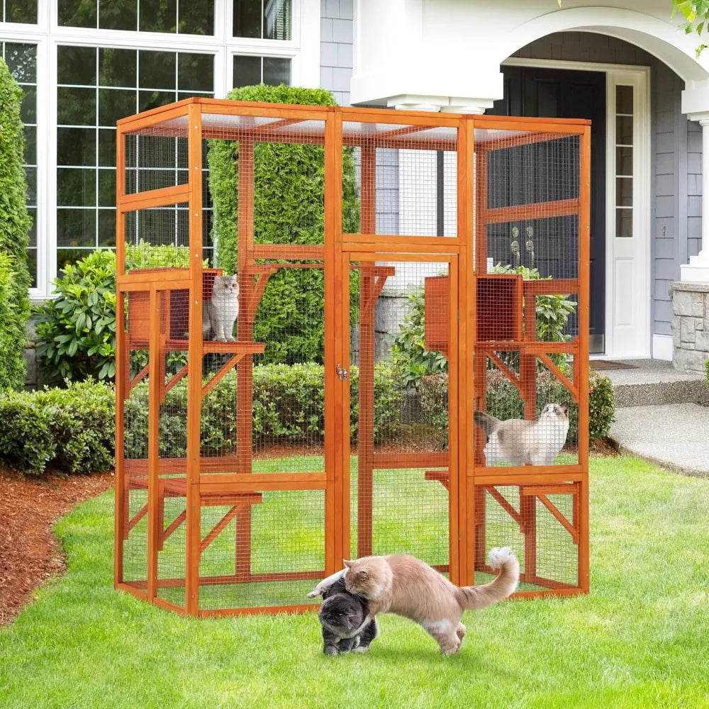 71-In. Wooden Cat Enclosure