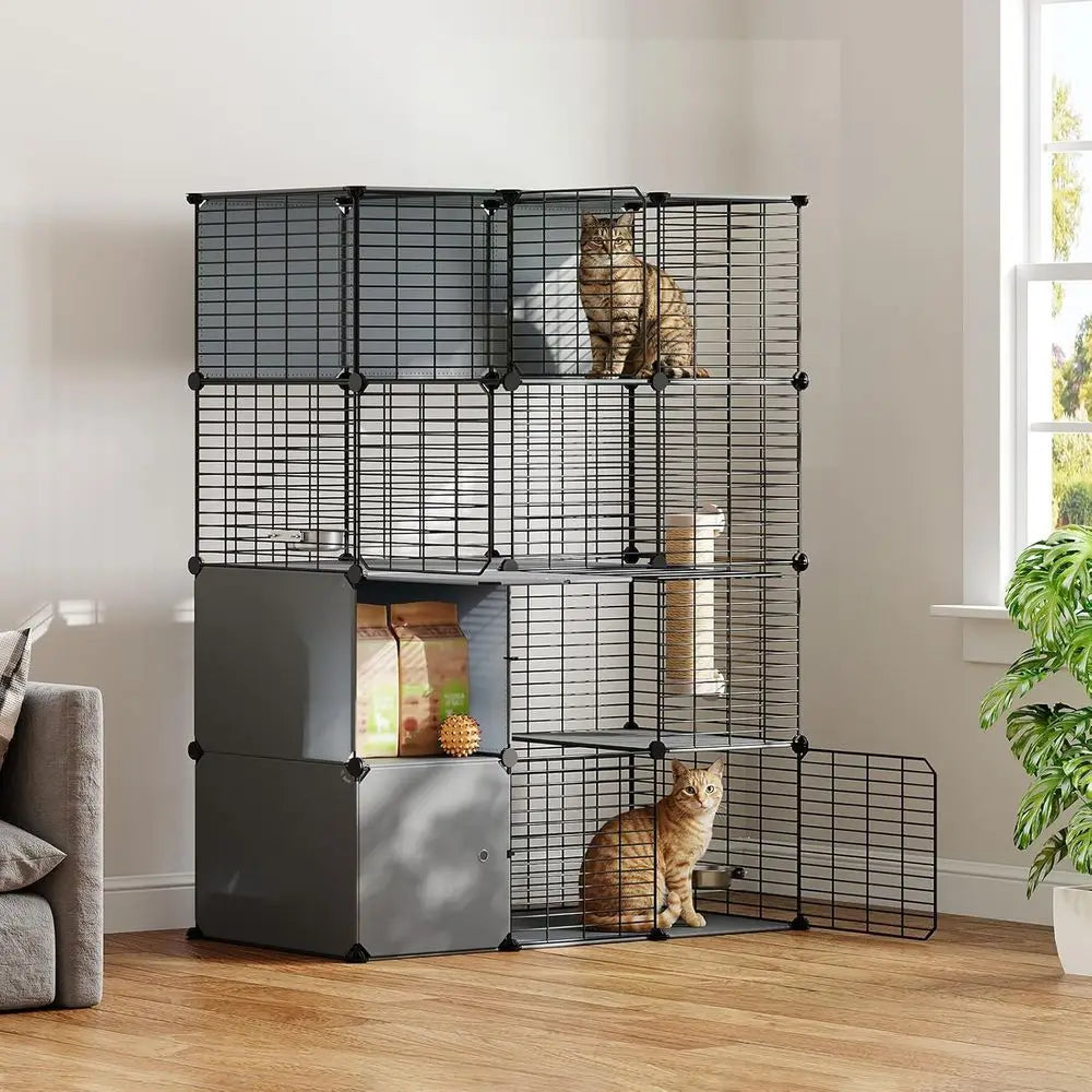 4-Tier Cat Enclosure/Litter Box