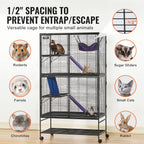 64.6" Rolling Metal Ferret Cage
