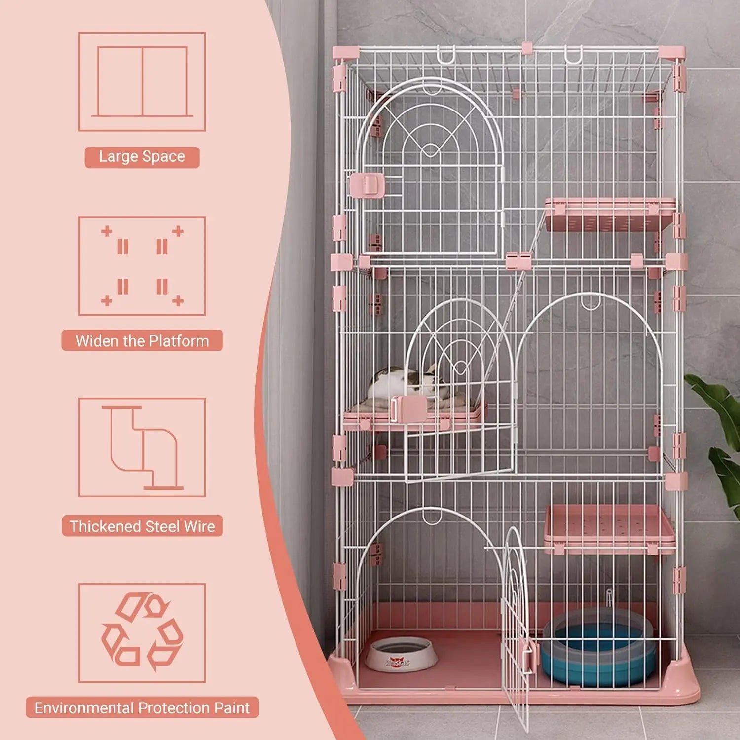 Large 4 Wheel Cat Cage