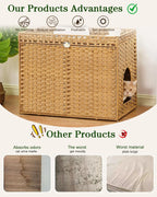 Rattan Cat Litter Box Enclosure