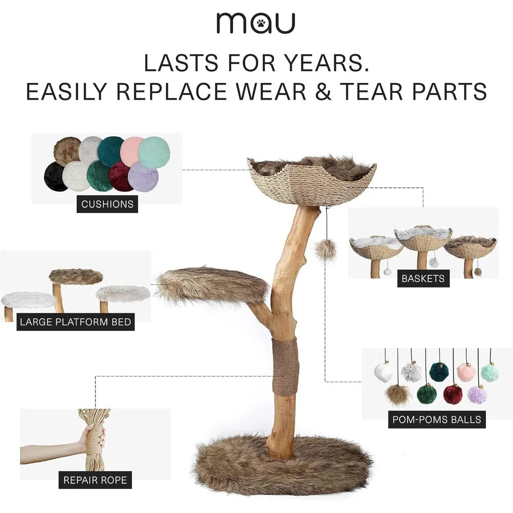 Wooden Cat Tree Tower