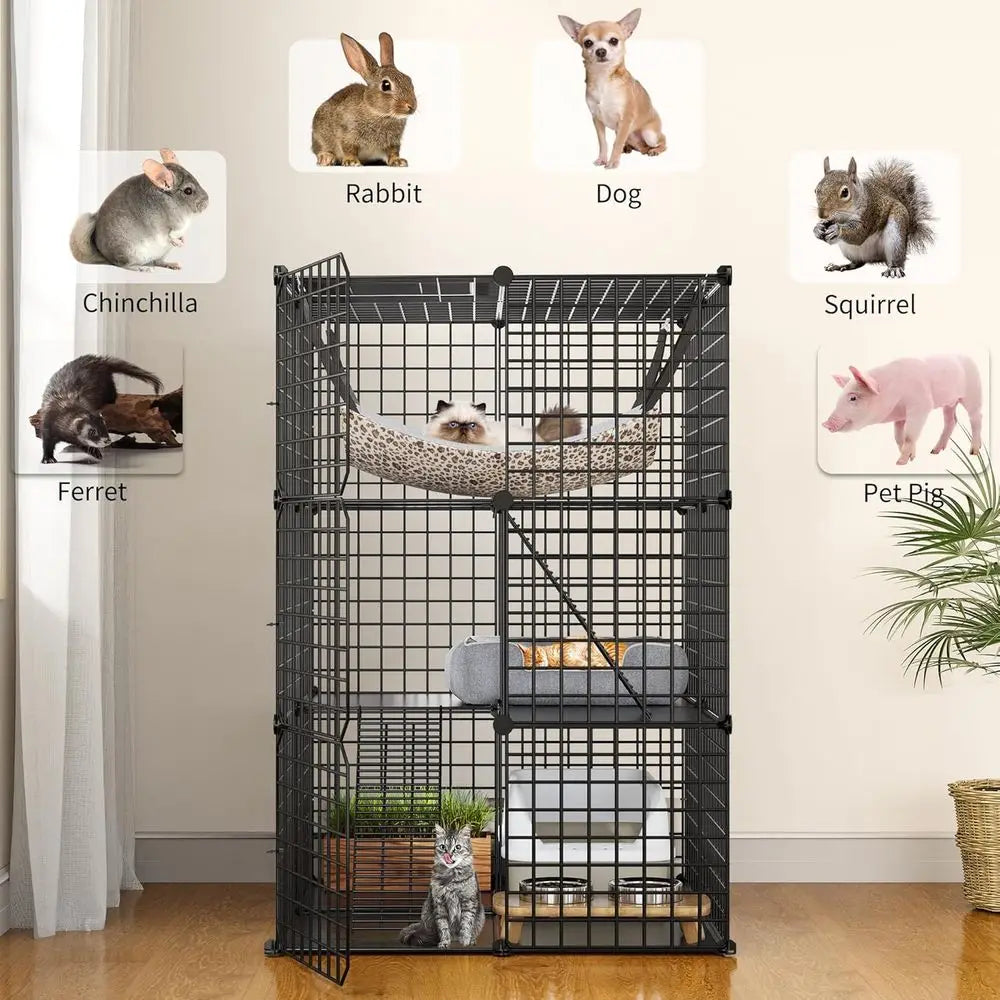 Metal Cat Cage 3-Tiers