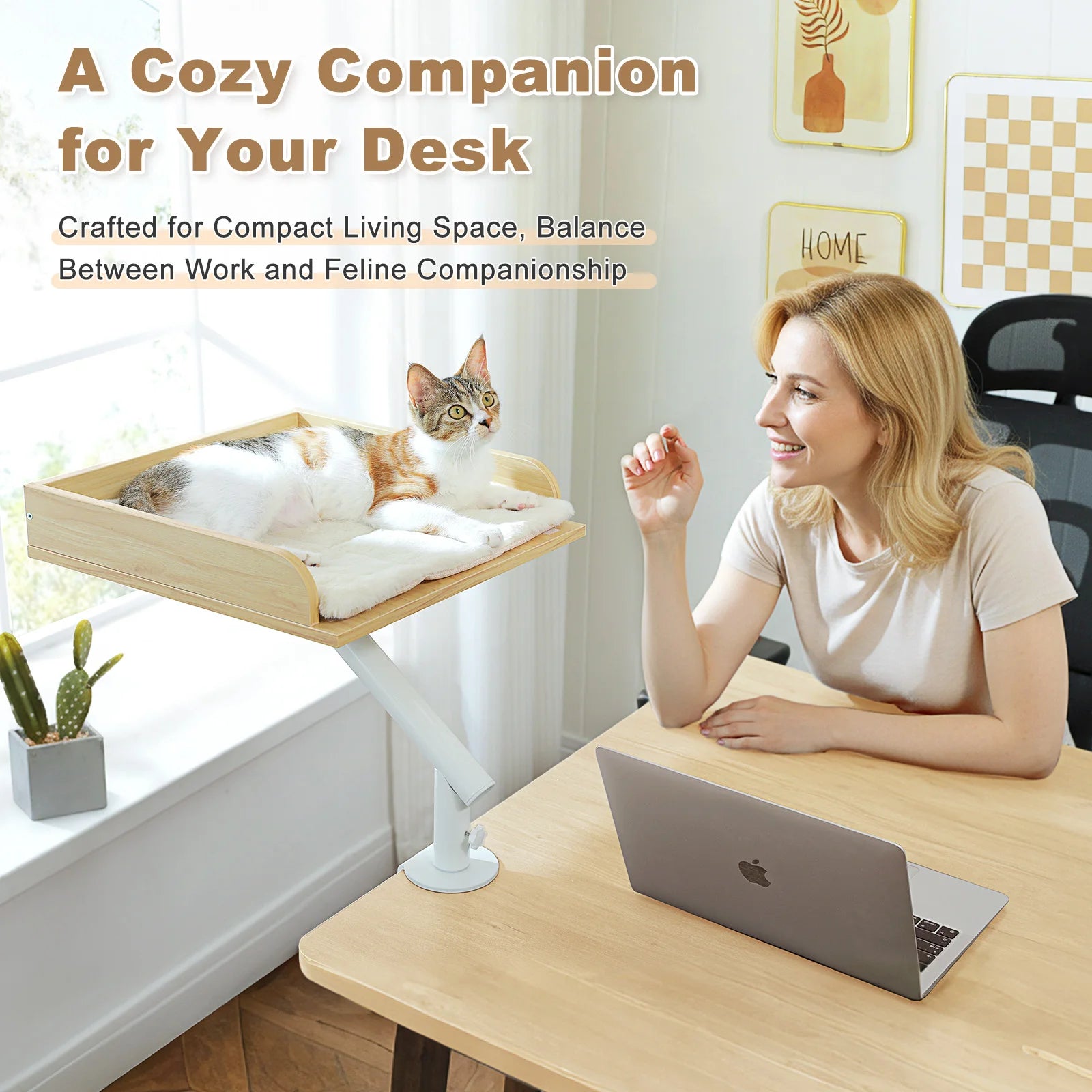 Cat Desk Bed, 360° Rotatable